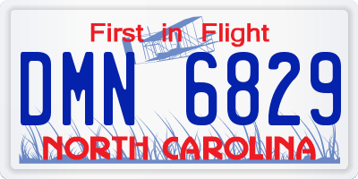 NC license plate DMN6829