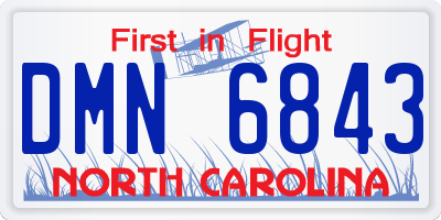 NC license plate DMN6843