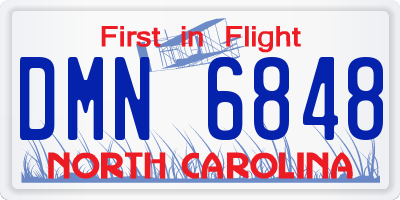 NC license plate DMN6848