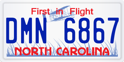 NC license plate DMN6867