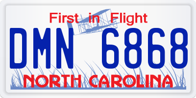 NC license plate DMN6868