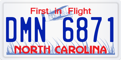 NC license plate DMN6871