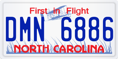 NC license plate DMN6886