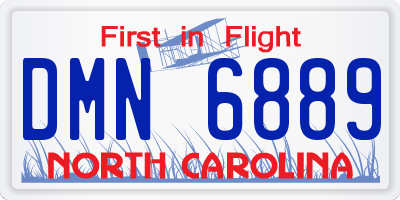 NC license plate DMN6889