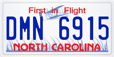 NC license plate DMN6915