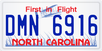 NC license plate DMN6916