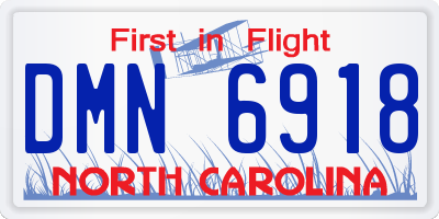 NC license plate DMN6918