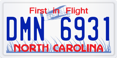 NC license plate DMN6931
