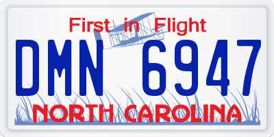 NC license plate DMN6947