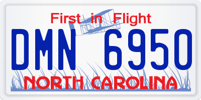 NC license plate DMN6950