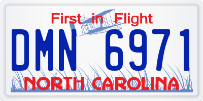 NC license plate DMN6971
