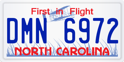 NC license plate DMN6972