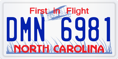 NC license plate DMN6981