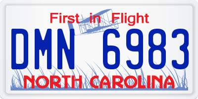 NC license plate DMN6983