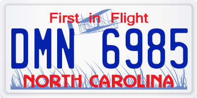 NC license plate DMN6985