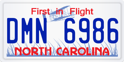 NC license plate DMN6986