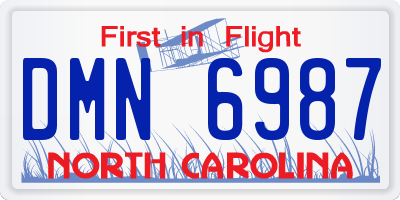 NC license plate DMN6987