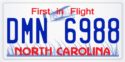 NC license plate DMN6988