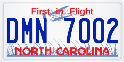 NC license plate DMN7002