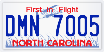 NC license plate DMN7005