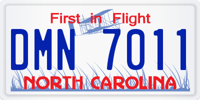 NC license plate DMN7011