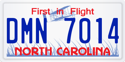 NC license plate DMN7014