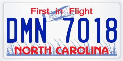 NC license plate DMN7018