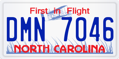 NC license plate DMN7046