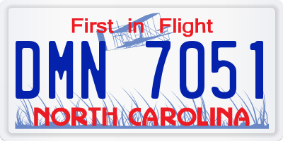 NC license plate DMN7051