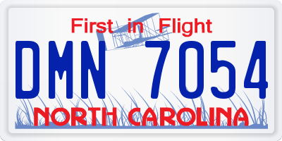 NC license plate DMN7054