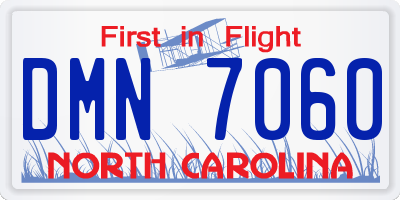 NC license plate DMN7060