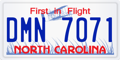 NC license plate DMN7071