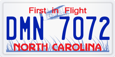 NC license plate DMN7072