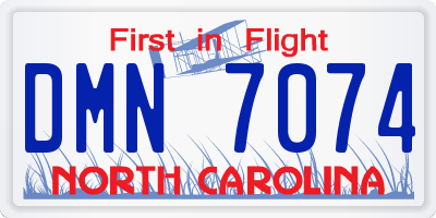 NC license plate DMN7074