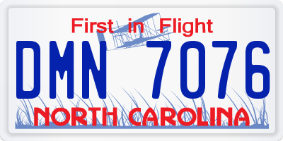 NC license plate DMN7076