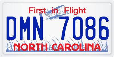 NC license plate DMN7086