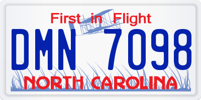 NC license plate DMN7098