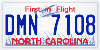 NC license plate DMN7108