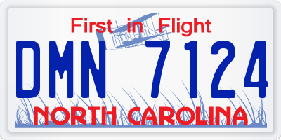 NC license plate DMN7124