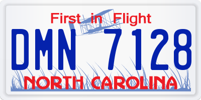 NC license plate DMN7128