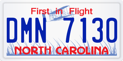 NC license plate DMN7130