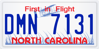 NC license plate DMN7131