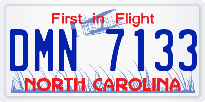 NC license plate DMN7133