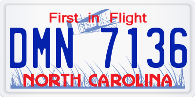 NC license plate DMN7136