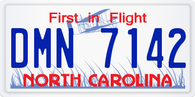 NC license plate DMN7142