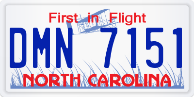 NC license plate DMN7151