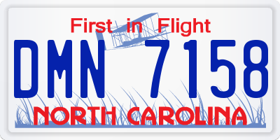 NC license plate DMN7158