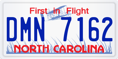 NC license plate DMN7162