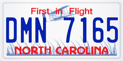 NC license plate DMN7165