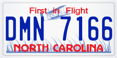 NC license plate DMN7166